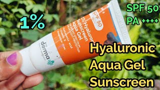 The Dermaco 1 Hyaluronic Sunscreen Aqua Gel Review In Malayalam thedermaco sunscreen josmyworld [upl. by Herta]