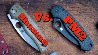 Only One Can Stay  Spyderco Shaman Vs PM2 [upl. by Llerrahs677]