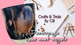 DIY decoupage vaas tutorial  vogels  vaas decoreren ideeën [upl. by Chimene394]