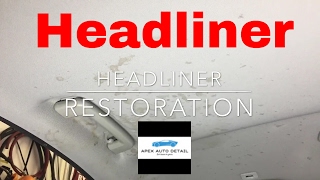 Headliner RestorationStain removal Spot removal smoke discoloration coffee soda water marks [upl. by Paige432]