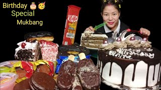 Eating Chocolate Cake Donuts Pastries Kitkat Chocolate Ice Cream Nepali Mukbang Asmr [upl. by Komarek]