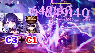 TEST C3 Raiden Overload 55s top half continuous speedrun C1 Chev  Spiral Abyss 51 [upl. by Akram907]