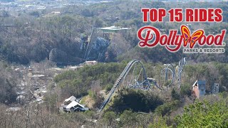 Top 15 Rides at Dollywood amp Dollywoods Splash Country [upl. by Atled]