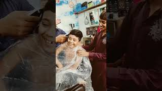 Funny kids video funny kids get a hair cutting boys hair style viralvideo [upl. by Rhys]