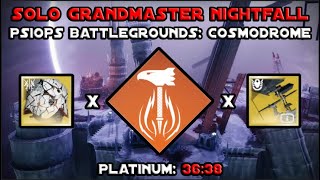 Solo Grandmaster Nightfall  PsiOps Battleground Cosmodrome  Solar Titan Destiny 2 [upl. by Dnomed]