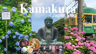 Kamakura Japan vlogday trip from tokyokamakura kokomae stationstreet foodrainy seasonhydrangea [upl. by Oenire]