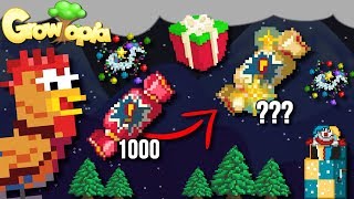 Growtopia  OPENING 1000 WINTERFEST CRACKERS [upl. by Notlil]