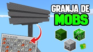 GRANJA DE MOBS MINECRAFT Bedrock  SUPER FÁCIL [upl. by Barmen]