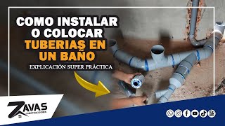 Cómo Instalar o Colocar tuberías en un Baño  Plomeria  PVC [upl. by Tolliver]