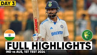 Full Highlights  India vs Australia 1st Test DAY 1 2024  Australia vs India  IND vs AUS TEST [upl. by Inesita]