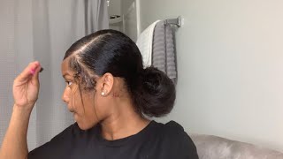 edges tutorial  low bun  senior grwm  late night [upl. by Gusti464]