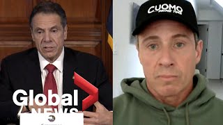 Coronavirus outbreak NY Governor interviews brother CNNs Chris Cuomo about COVID19 diagnosis [upl. by Pomfret]