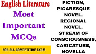 literary terms novel  literary terms fiction mcq  literary terms in english fiction mcq [upl. by Anoid]