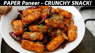 Paper Paneer Recipe  Crisp Snacks in Dhaba Style Pepper Panir  CookingShooking [upl. by Auria155]