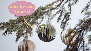 How To Make  Scandinavian Paper Ball Christmas Tree Ornament  DIY Tutorial [upl. by Caryl]