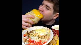 GIANT Chipotle Burrito with cheese asmr mukbang chipotle [upl. by Aehsat83]