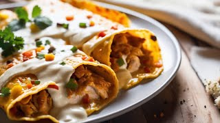 Chicken Enchiladas ll Made with Sour Cream Sauce ll haveaseatatnikistable [upl. by Lodnar]