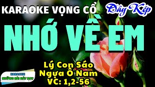 Karaoke Vọng Cổ Nhớ Về Em I Dây Kép [upl. by Pacifa704]