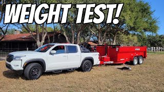 2022 Nissan Frontier ProX Hitch Weight Test Too Heavy [upl. by Jensen]