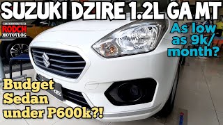 Budget Sedan  Suzuki Dzire 12L GA MT 2021  Base Model  Philippines [upl. by Almat]