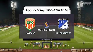 Envigado fc vs Millonarios goles Liga Betplay DIMAYOR 2024 [upl. by Ransome]