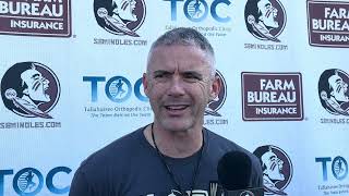 Mike Norvell on Tuesday practice Luke Kromenhoek and Earl Little Jr UNC’s Omarion Hampton [upl. by Donal]