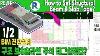 🔥구조평면도 보amp 슬라브 주석 태그 설정법How to Set Structural Beam amp Slab TagsBIM Transition design전환설계EP5 [upl. by Yeldahc418]