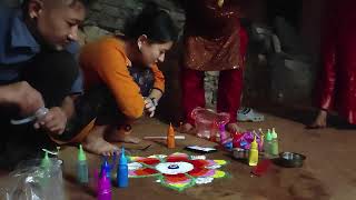 TIHAR VIBES rangoli amazingnature4808 [upl. by Naerad]