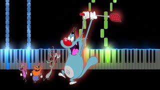 Oggy and the Cockroaches Theme Song Piano Tutorial [upl. by Iram]