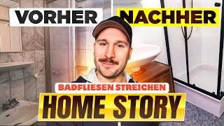 Home Story Badfliesen streichen auch für Bodenfliesen streichen  Fliesen streichen im Badezimmer [upl. by Warfore849]