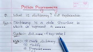 Python Dictionary  Learn Coding [upl. by Mitzl39]