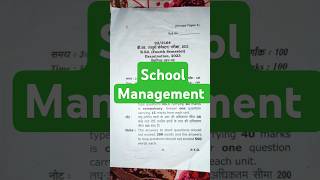 School Management  MGKVP  Bed 3rd Semester Paper bedexam school mgkvp bedexamprep semester [upl. by Danell897]