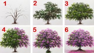 How to Paint a Tree with Acrylic lesson 14 [upl. by Myna55]