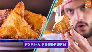 ESFIHA DE QUEIJO FRITA A melhor do mundo  Mohamad no Nhac [upl. by Ahsauqram813]