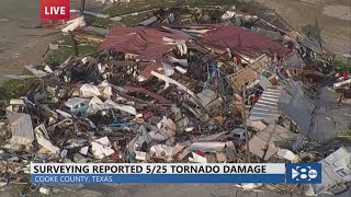 Valley View Texas storm damage Travel center destroyed in reported tornados [upl. by Lara]