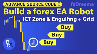 Build a forex EA Robot  ICT Zone amp Engulfing Pattern  Grid Trading Strategy by fxDreema [upl. by Warchaw335]