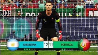 PES 2018  goalkeeper LMESSI vs goalkeeper CRONALDO  Penalty Shootout  Argentina vs Portugal [upl. by Jacobs62]