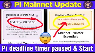 Pi Network New Update Today  Deadline to Migrate Your Pi  184 Days Timer Pause Problem amp KYC News [upl. by Trask]