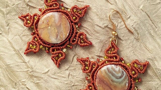 Tutorial Orecchini Macramè con Cabochon Sole [upl. by Arbba626]