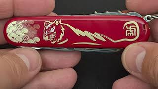 Victorinox Huntsman Year of the Tiger 2022 Super Pocket Knife with 14 Functions unboxing and demo [upl. by Naryk]