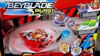 Beyblade Burst Turbo SLINGSHOCK RAIL RUSH BATTLE SET Unboxing amp Demo [upl. by Eckart]