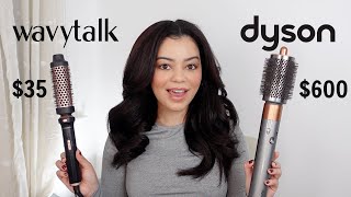 TikTok VIRAL Wavytalk Heated Round Brush VS Dyson Airwrap on CURLY Hair [upl. by Cavit911]