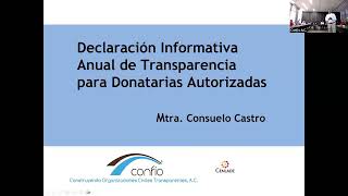 Webinar Obligación de Transparencia de las Donatarias Autorizadas [upl. by Suirad]