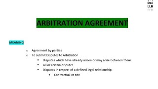 Arbitration Agreement  Arbitration Conciliation amp Alternative Dispute Resolution [upl. by Htur]