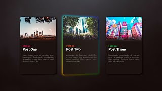 CSS 3D Card Design with RGB Effect Tutorial [upl. by Nicolai709]