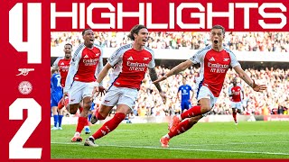 A BIG WIN 🤩  HIGHLIGHTS  Arsenal vs Leicester City 42  Martinelli Trossard x2 Havertz  PL [upl. by Andra]