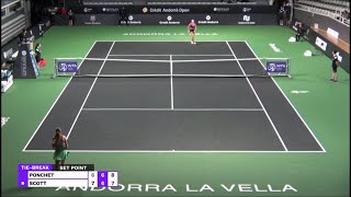 Jessika Ponchet vs Katrina Scott Tennis Coverage WTA 125k Andorra [upl. by Ecinnaj]