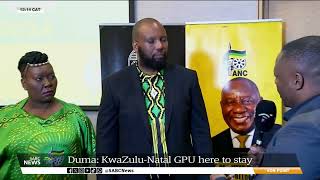 GNU 100 Days  KwaZuluNatal government of provincial unity here to stay Siboniso Duma [upl. by Crescint]