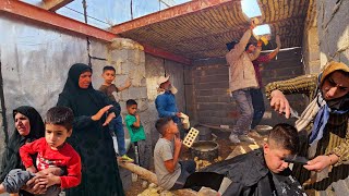 Building a wall in the stable by Temworth in the rural family of Perren villagelife [upl. by Fabrianne]