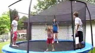 little girl gets bounced over trampoline net [upl. by Madonia]